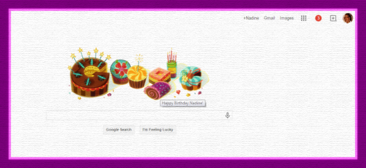 Google Doodle Happy Birthday Nadine 3-6-2015